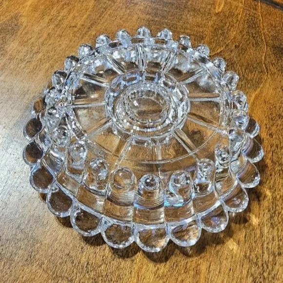 Vtg MCM Anchor Hocking Clear Boopie Bubble Glass Candle Holder w Candle EUC - Picture 2 of 8